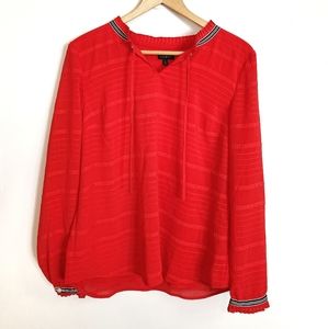 SALE 🎉 Talbots Red Lightweight Long Sleeve Blouse